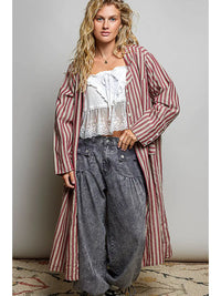 Long Striped Cotton Jacket