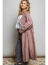 Long Striped Cotton Jacket