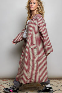 Long Striped Cotton Jacket