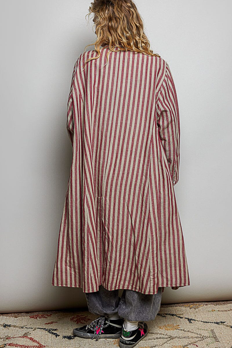 Long Striped Cotton Jacket