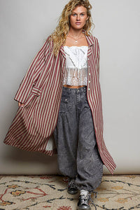 Long Striped Cotton Jacket