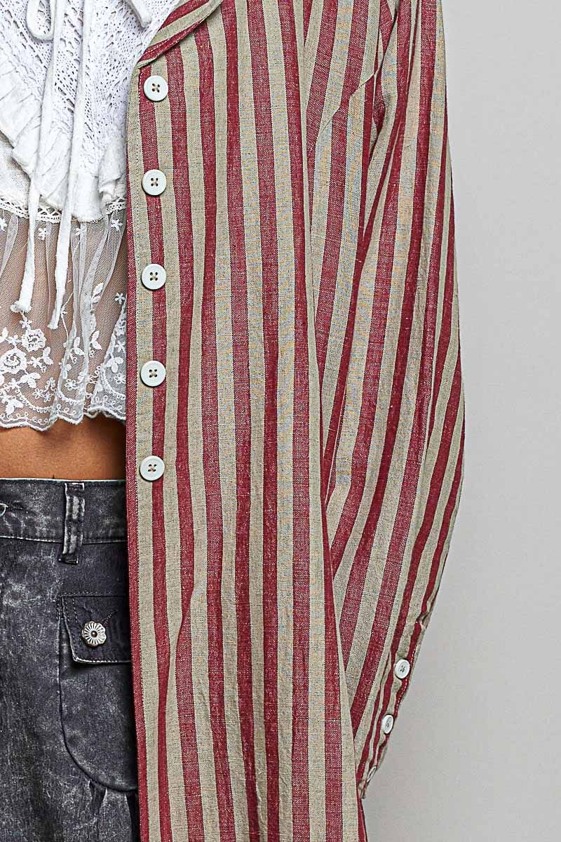 Long Striped Cotton Jacket