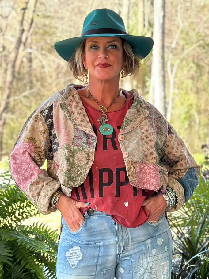 Midnight Garden Crop Jacket