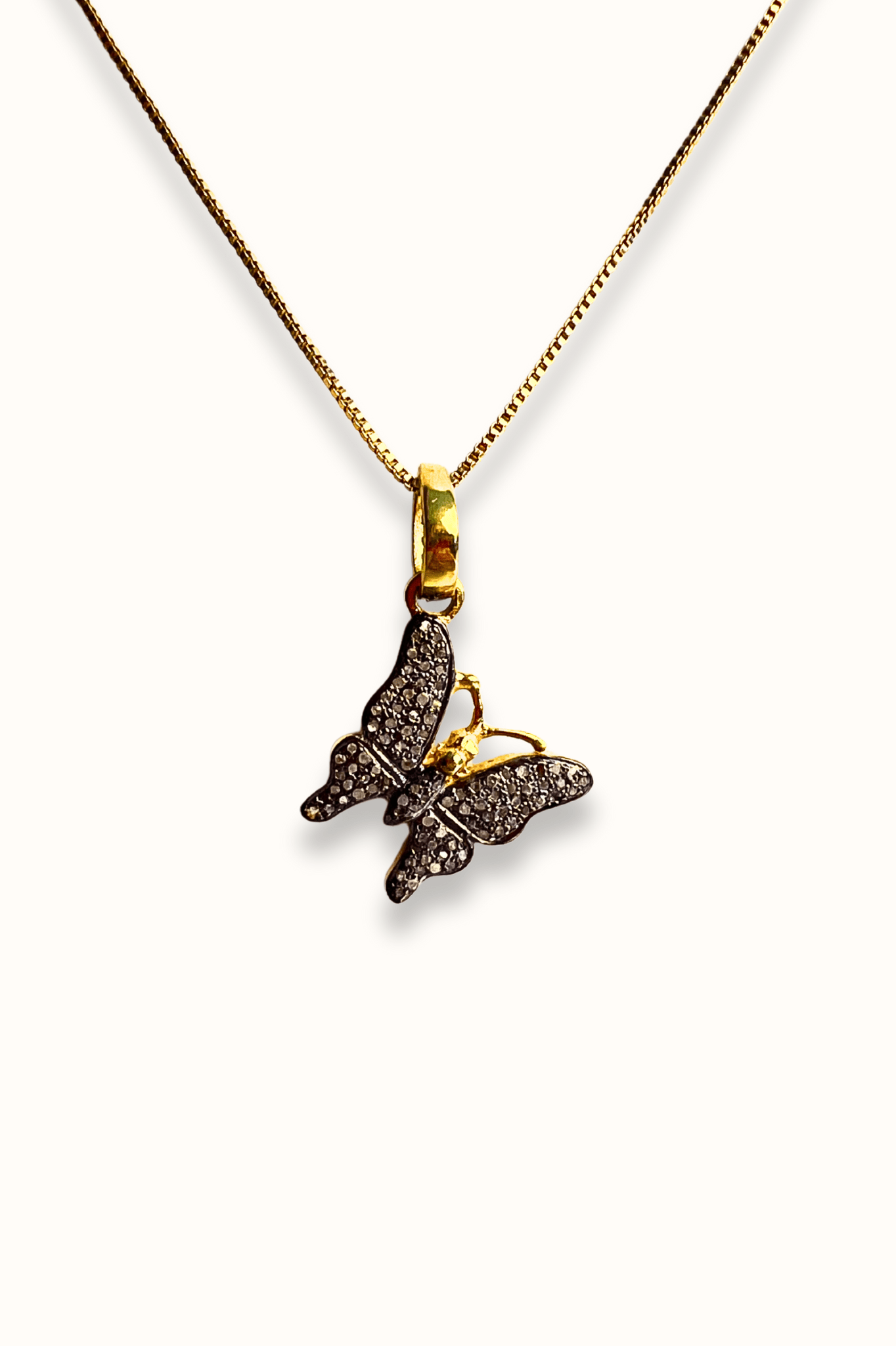 Pavé Diamond Butterfly Necklace