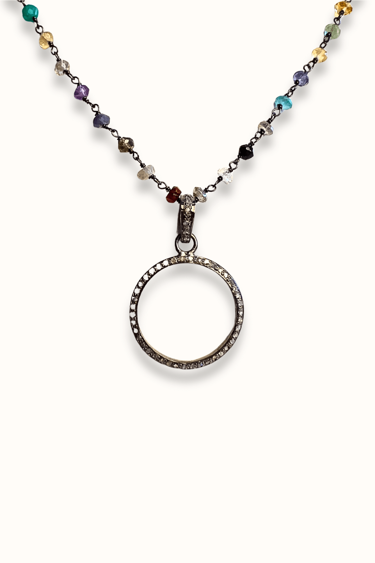 Open Diamond Circle Necklace