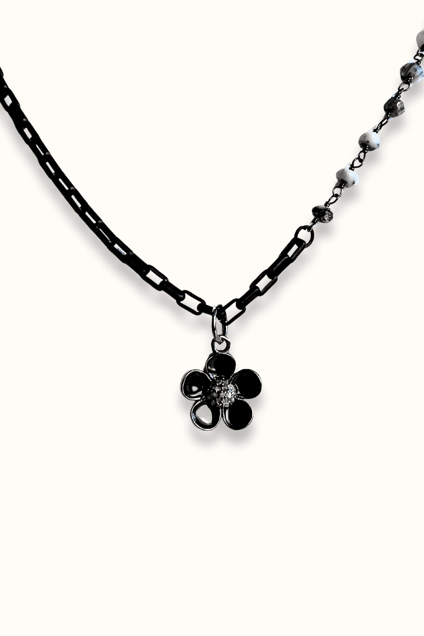 Opal Chain Flower Necklace