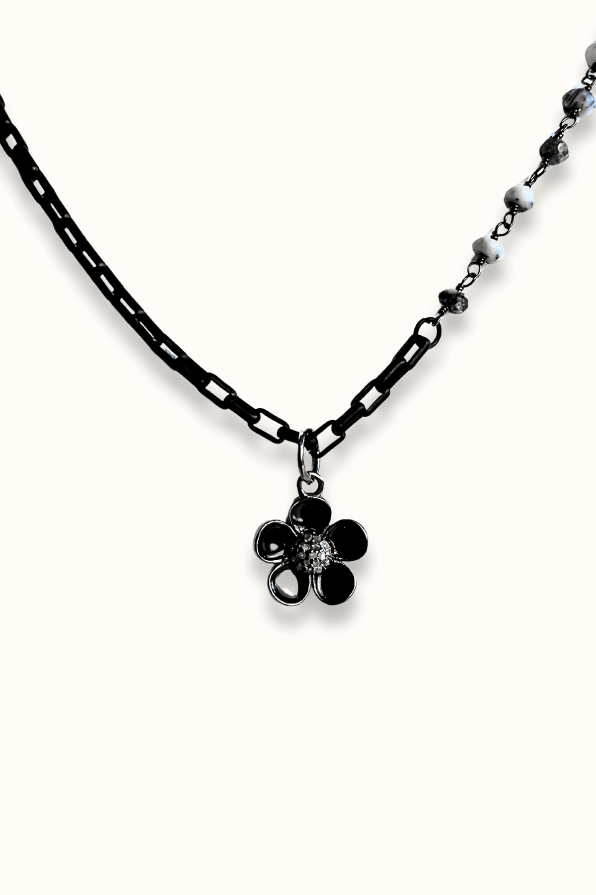 Opal Chain Flower Necklace