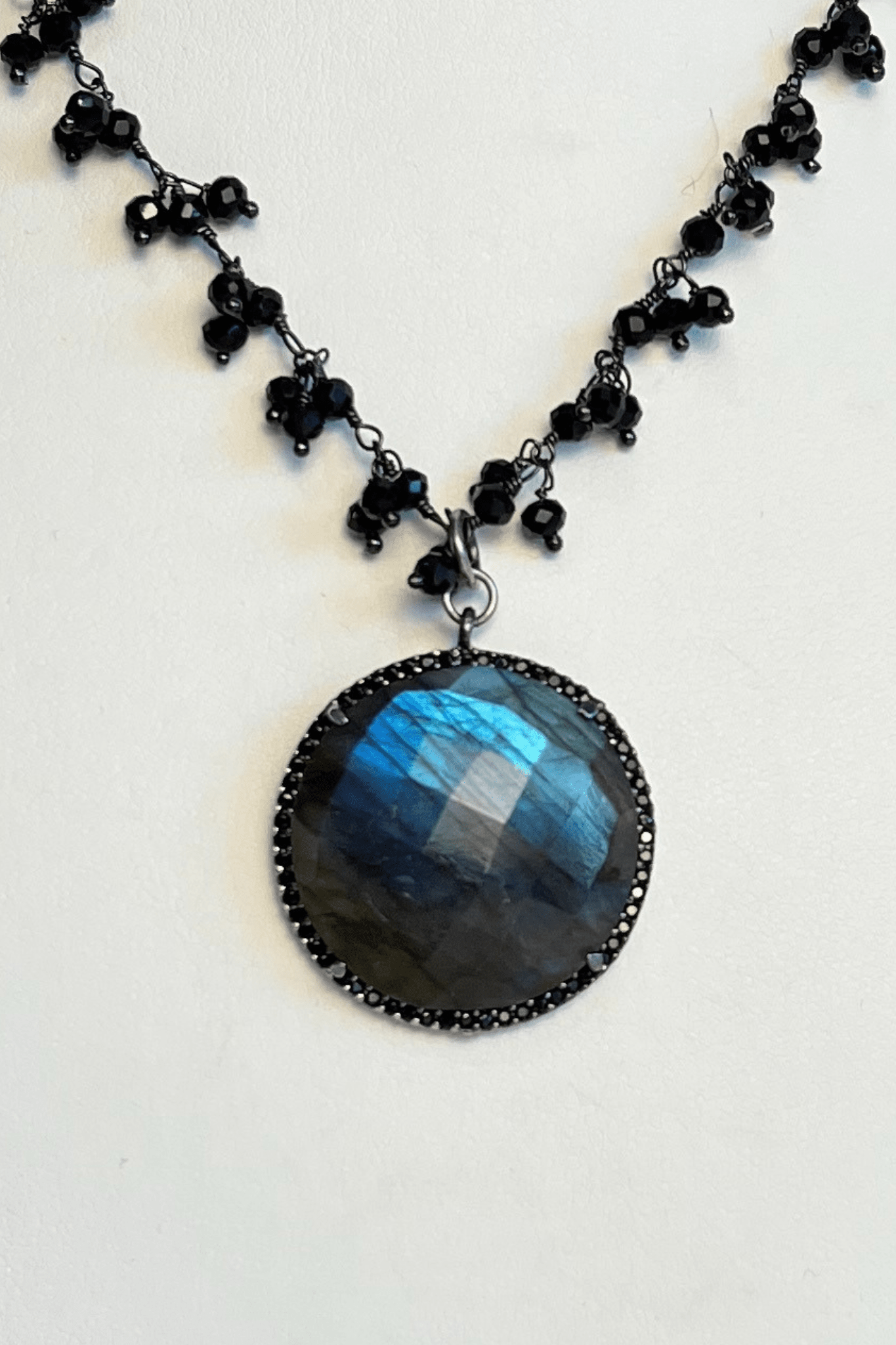 Large Labradorite Disc Necklace