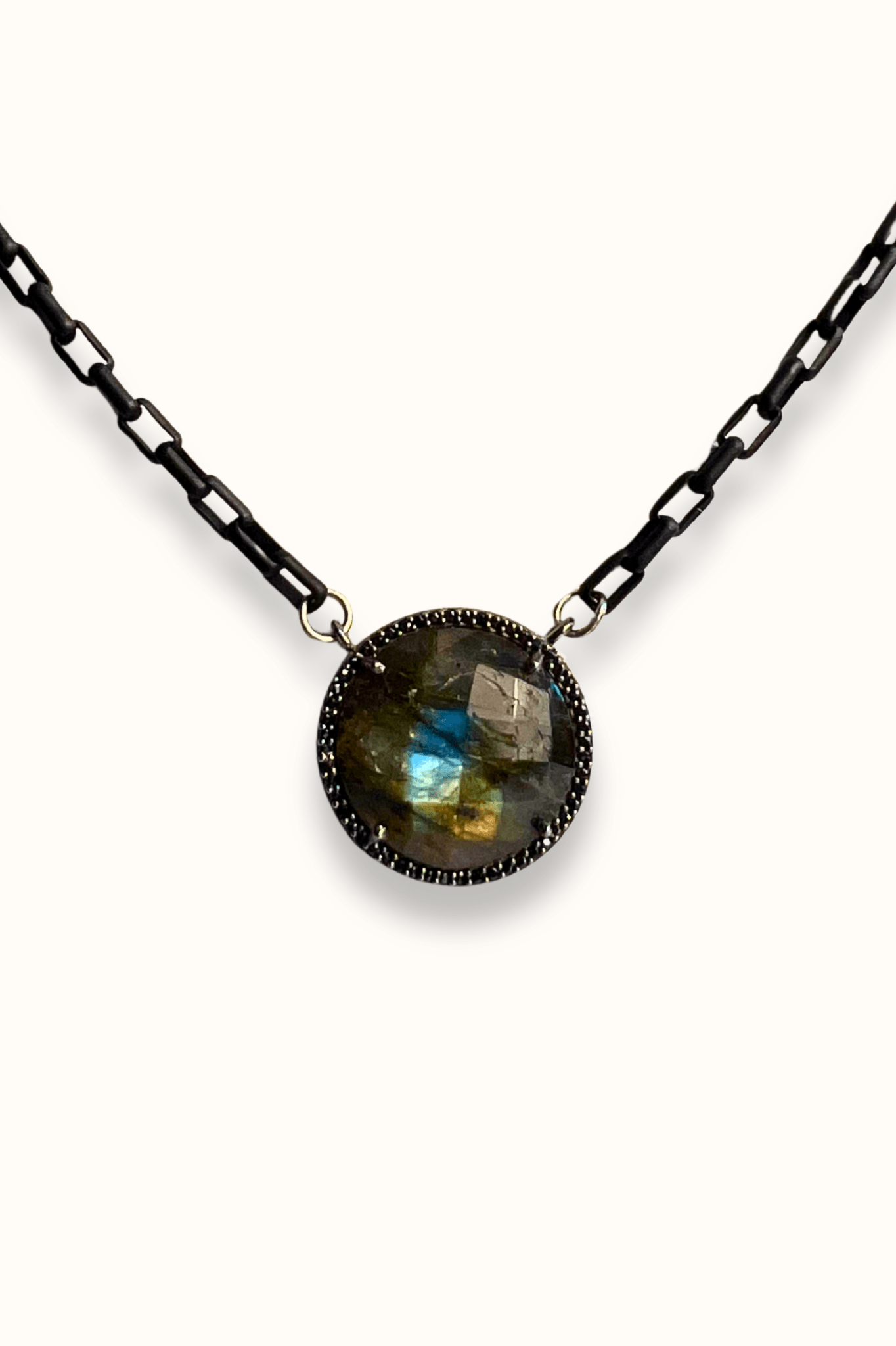 Small Labradorite Disc Necklace