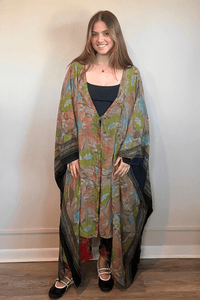Crepe Sari Orchid Kimono