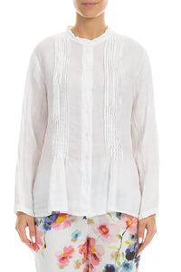 Pin-Tucked Linen Shirt