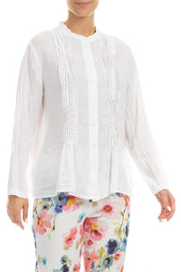 Pin-Tucked Linen Shirt