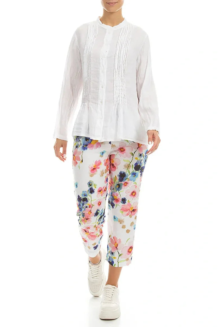 Pin-Tucked Linen Shirt