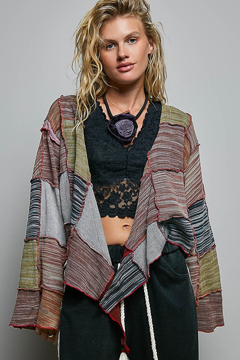 Cropped Patchwork Cardigan