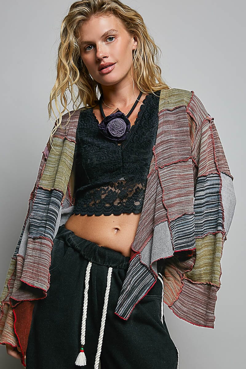 Cropped Patchwork Cardigan
