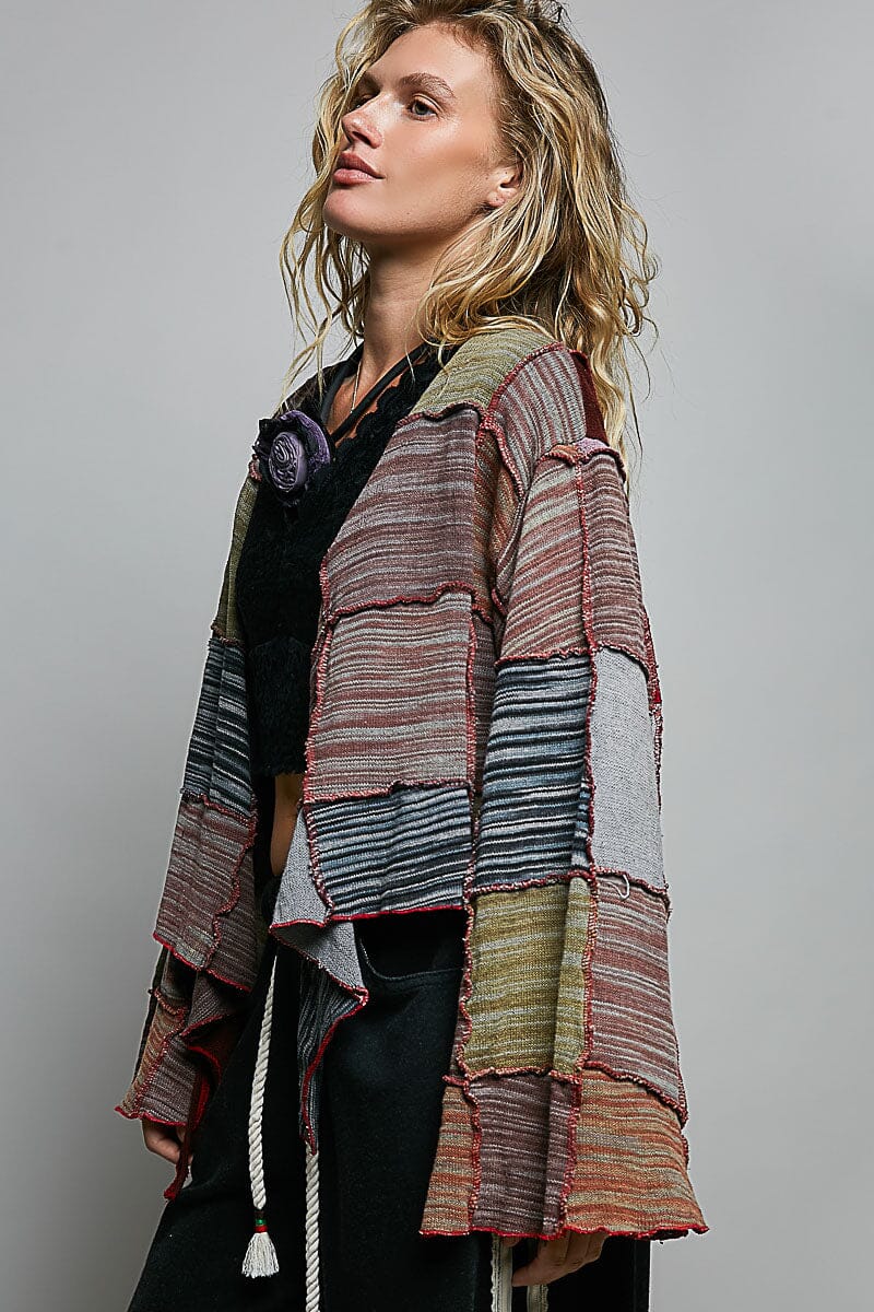 Cropped Patchwork Cardigan