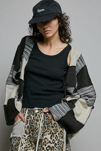 Cropped Patchwork Cardigan