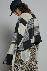 Cropped Patchwork Cardigan