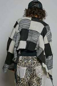 Cropped Patchwork Cardigan
