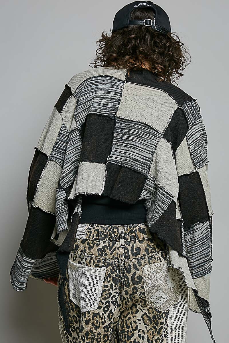 Cropped Patchwork Cardigan