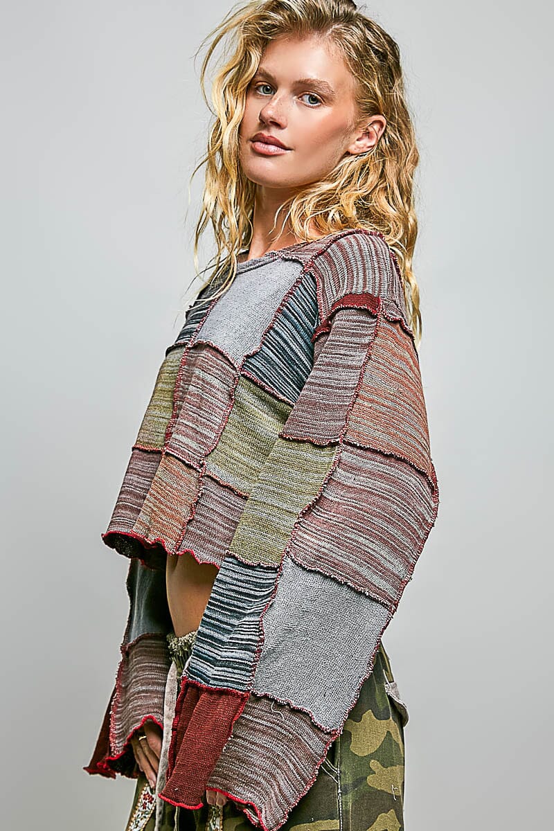Patchwork Panels Cropped Top