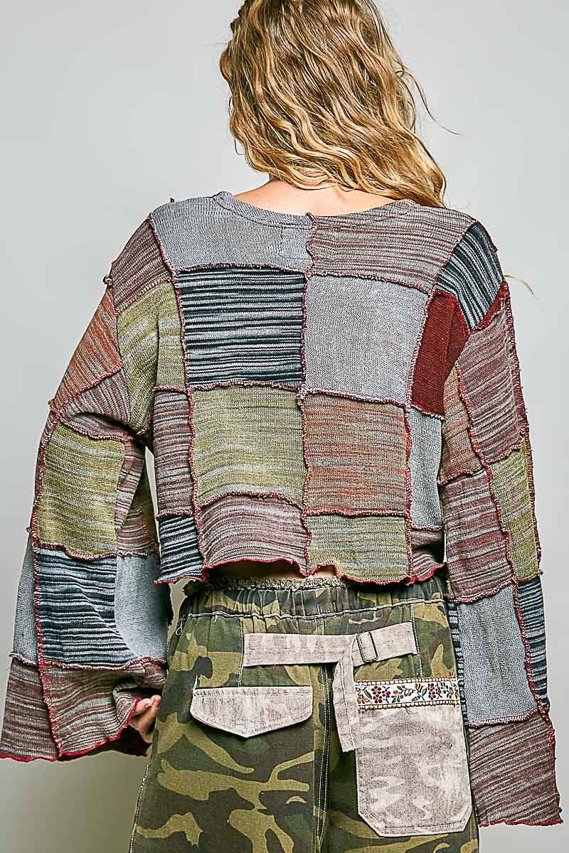 Patchwork Panels Cropped Top