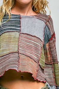 Patchwork Panels Cropped Top