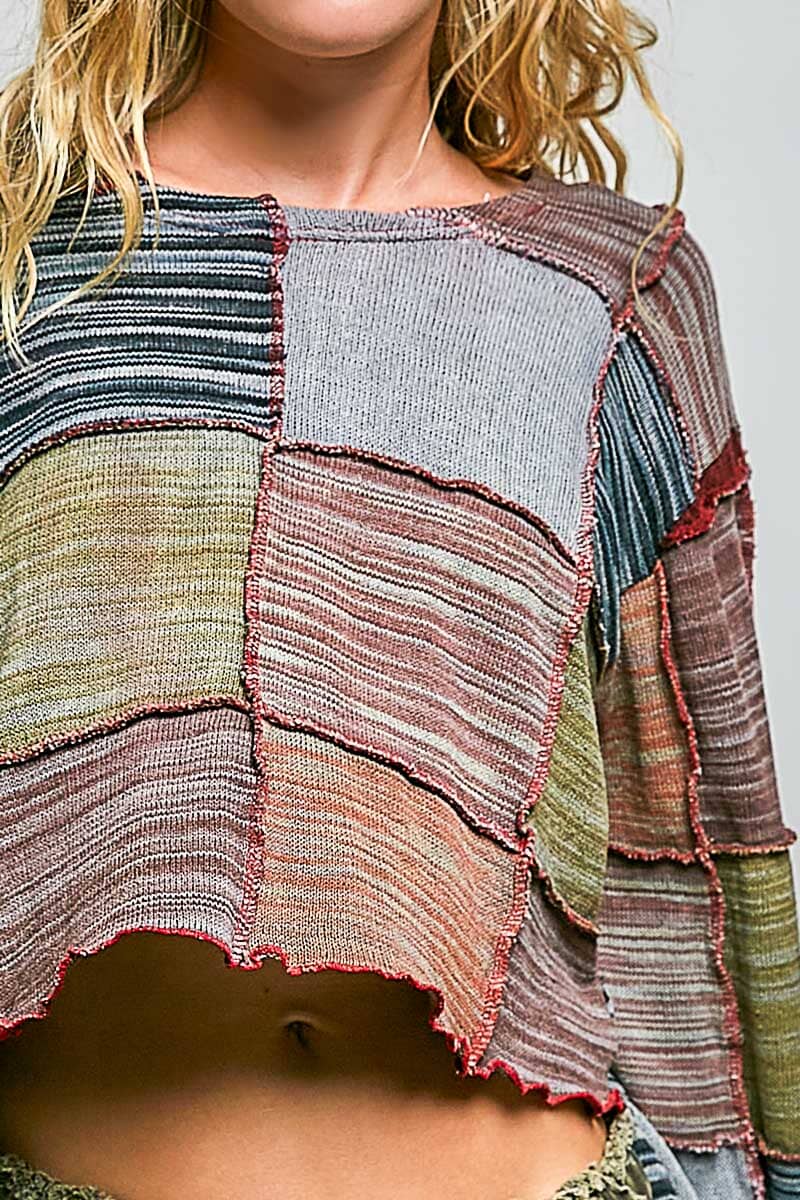 Patchwork Panels Cropped Top
