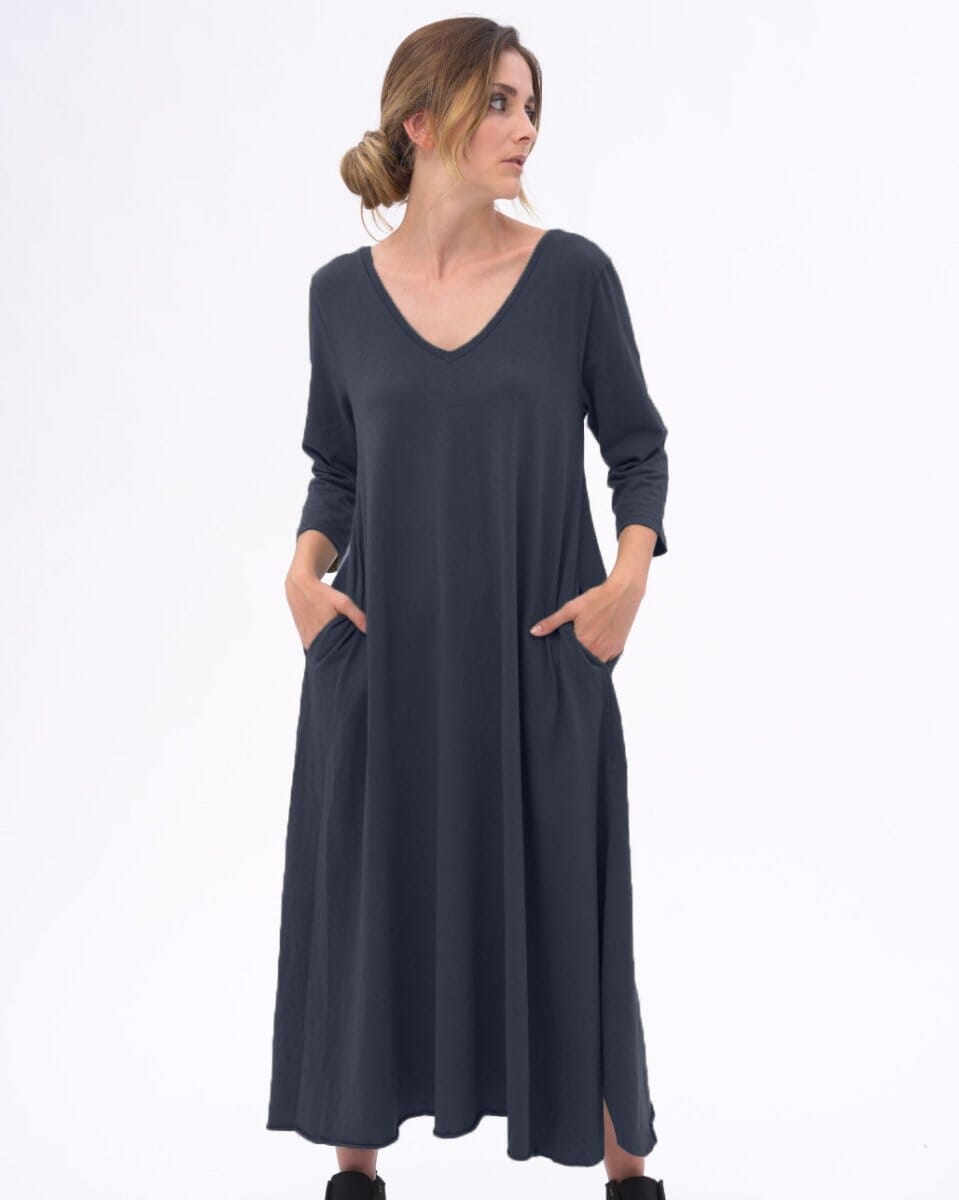 Scoop Neck 3/4 Sleeve Dress