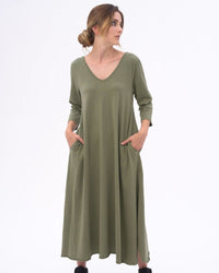 Scoop Neck 3/4 Sleeve Dress