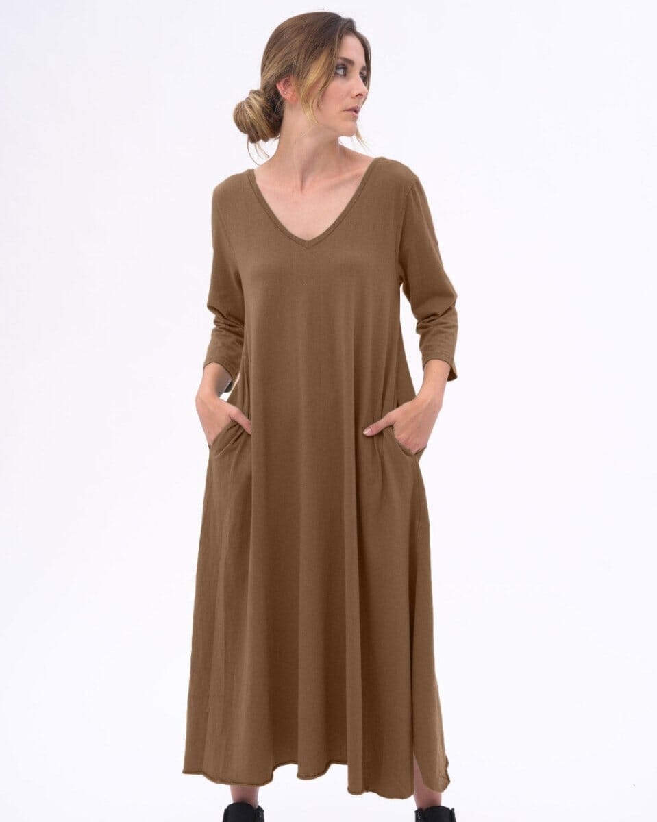 Scoop Neck 3/4 Sleeve Dress
