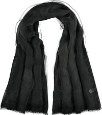 Black Chiffon Silk Scarf
