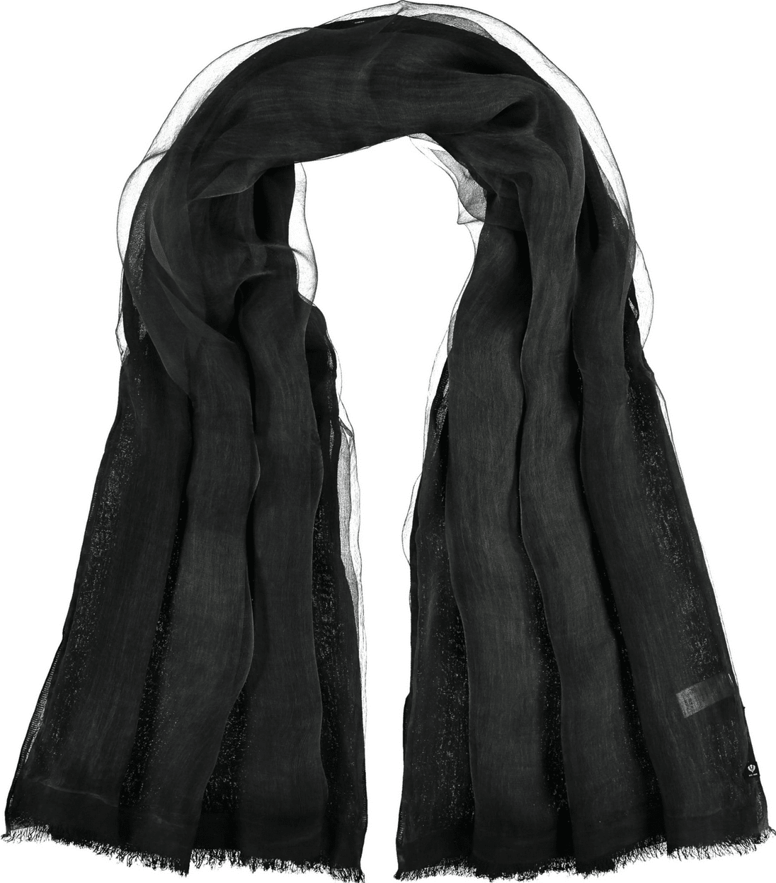 Black Chiffon Silk Scarf