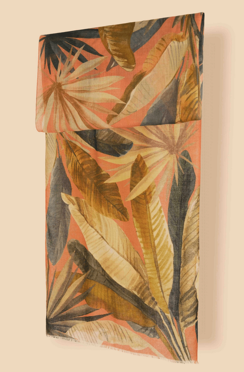 Painted Palms Wool Scarf