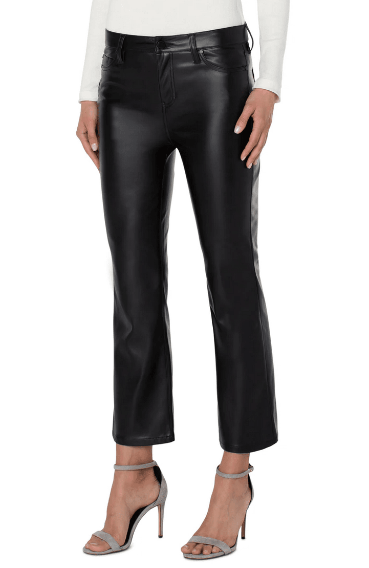 Faux Leather Hannah Cropped Flare