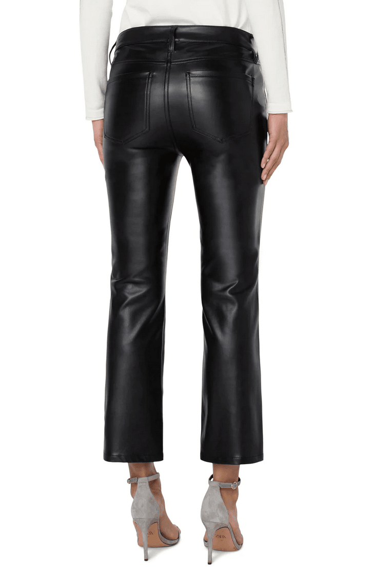 Faux Leather Hannah Cropped Flare