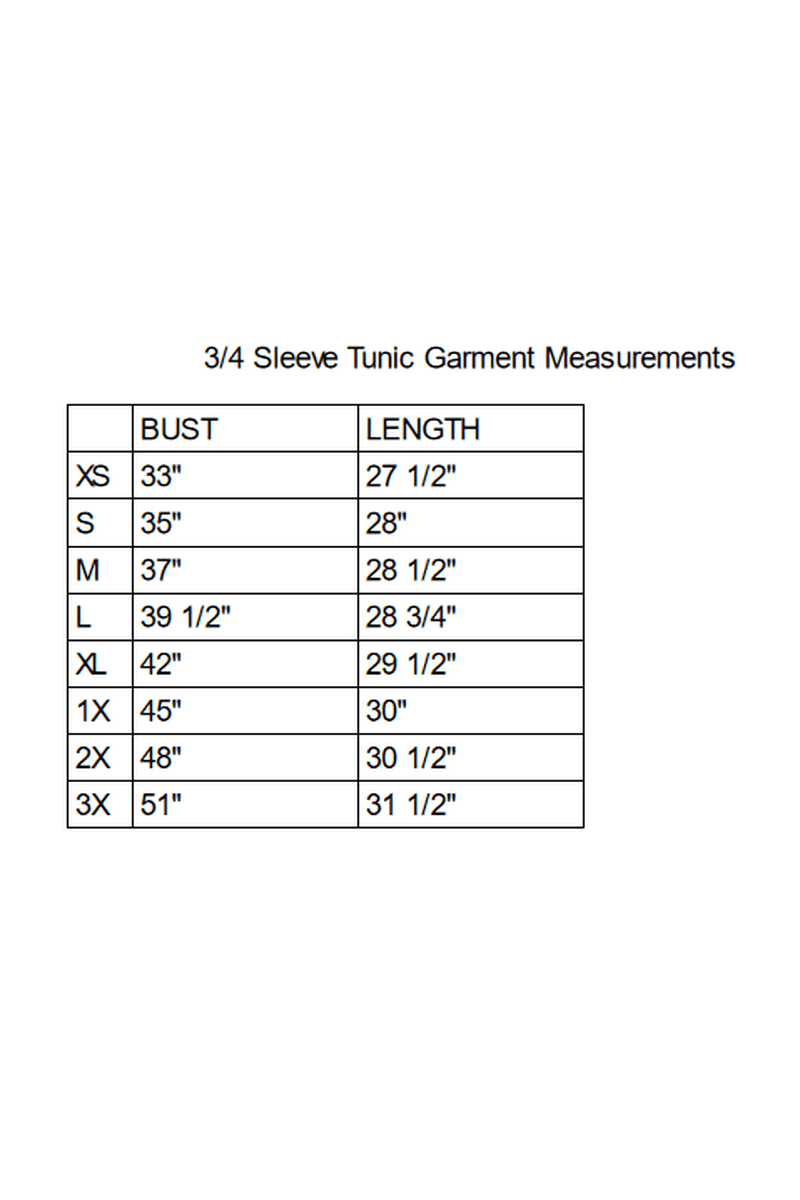 PALETTE BASICS 3/4 Sleeve Tunic