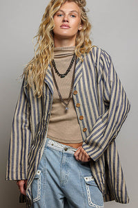 Asymmetrical Hem Lapel Jacket