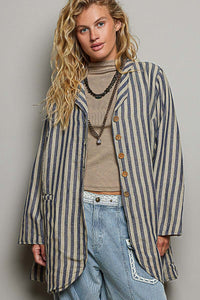 Asymmetrical Hem Lapel Jacket