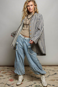 Asymmetrical Hem Lapel Jacket