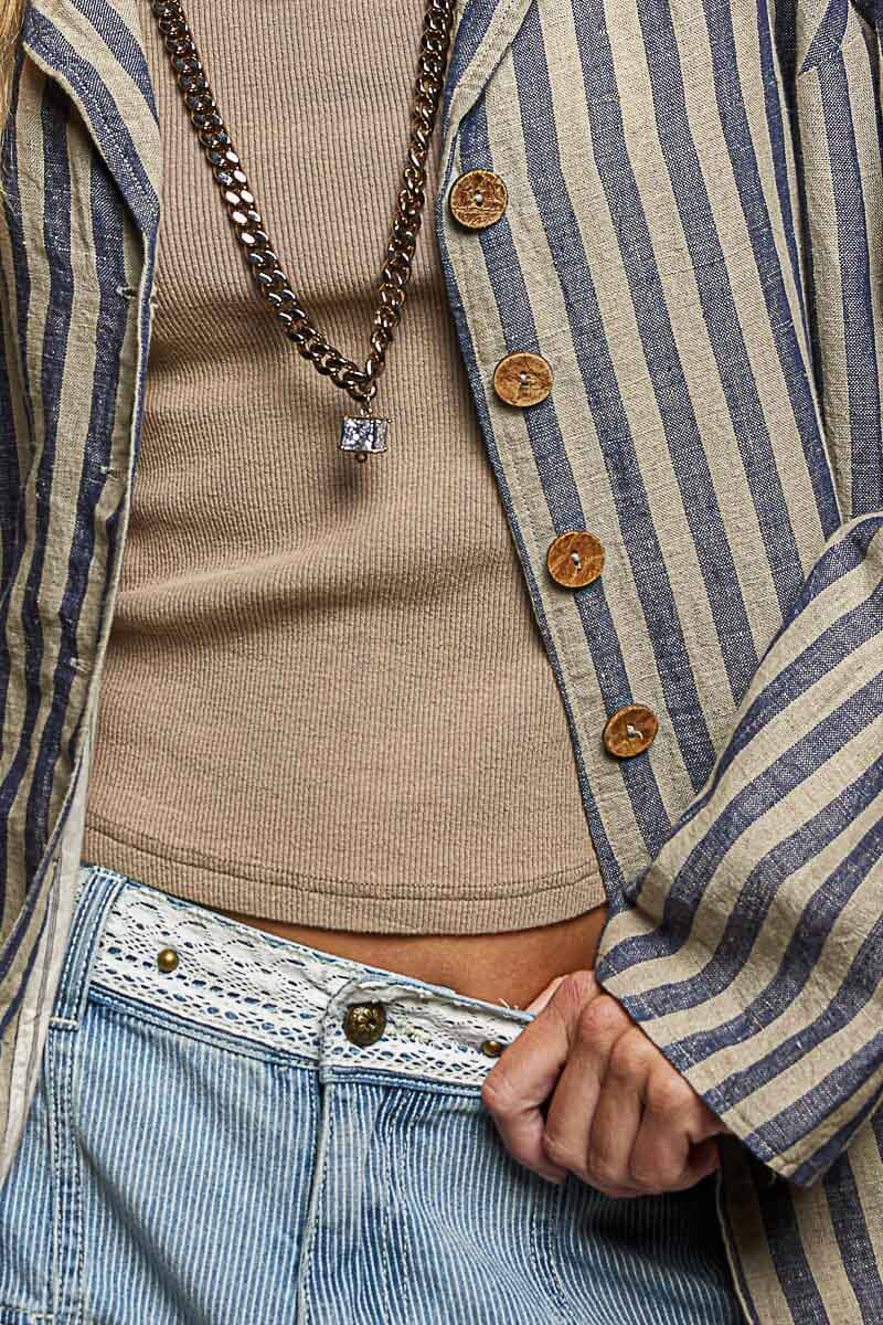 Asymmetrical Hem Lapel Jacket