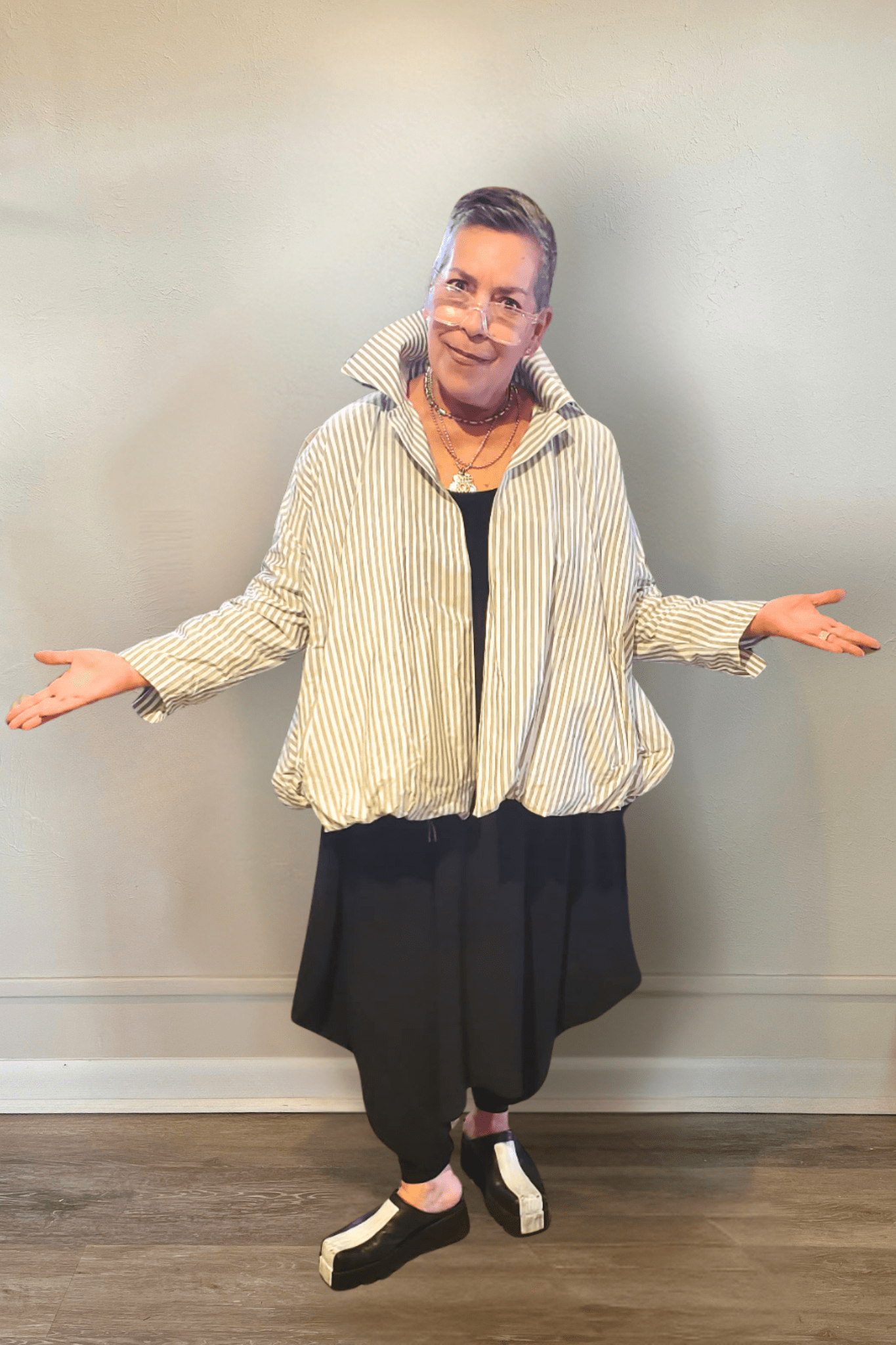 Stripe Cocoon Jacket