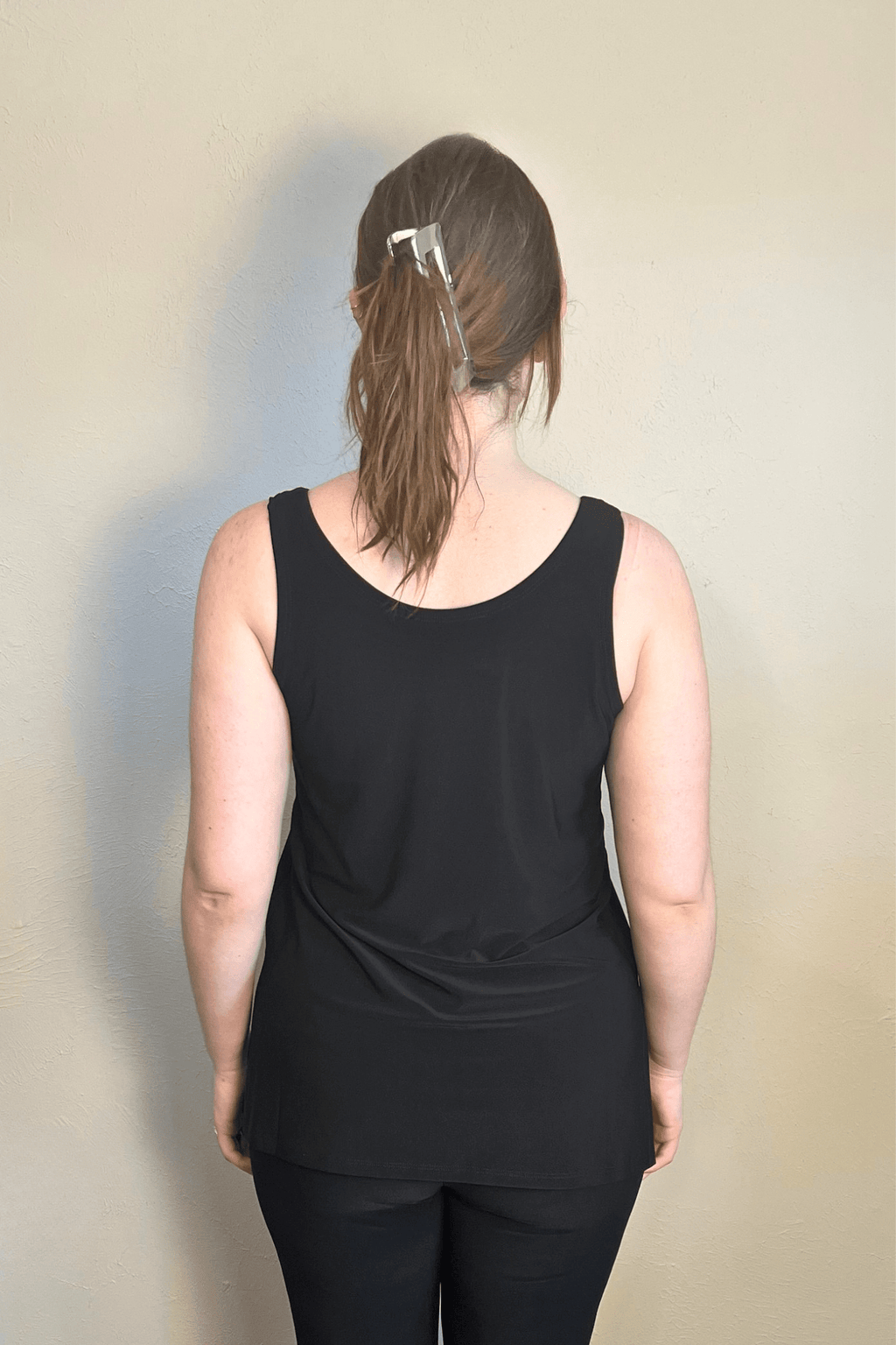 Kozan Tara Tank in Black, front, side and back views