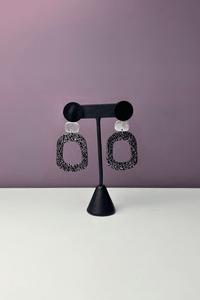 Textured Square Post Earring