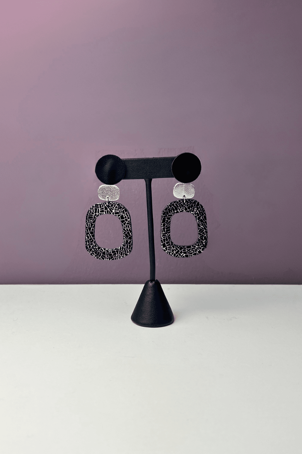 Textured Square Post Earring