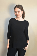 Kozan True Top in Black, front, side and back views