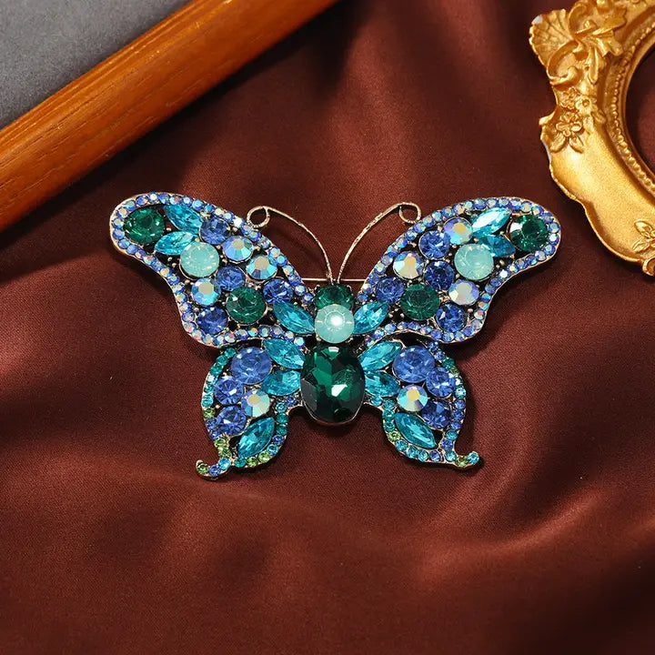 Crystal Butterfly Brooch