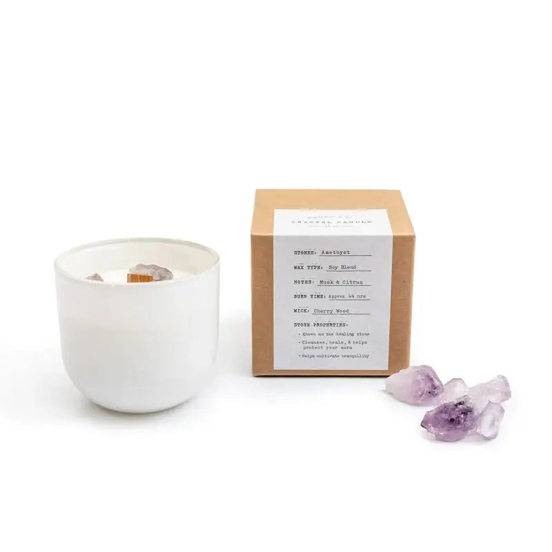 Amethyst Crystal Candle
