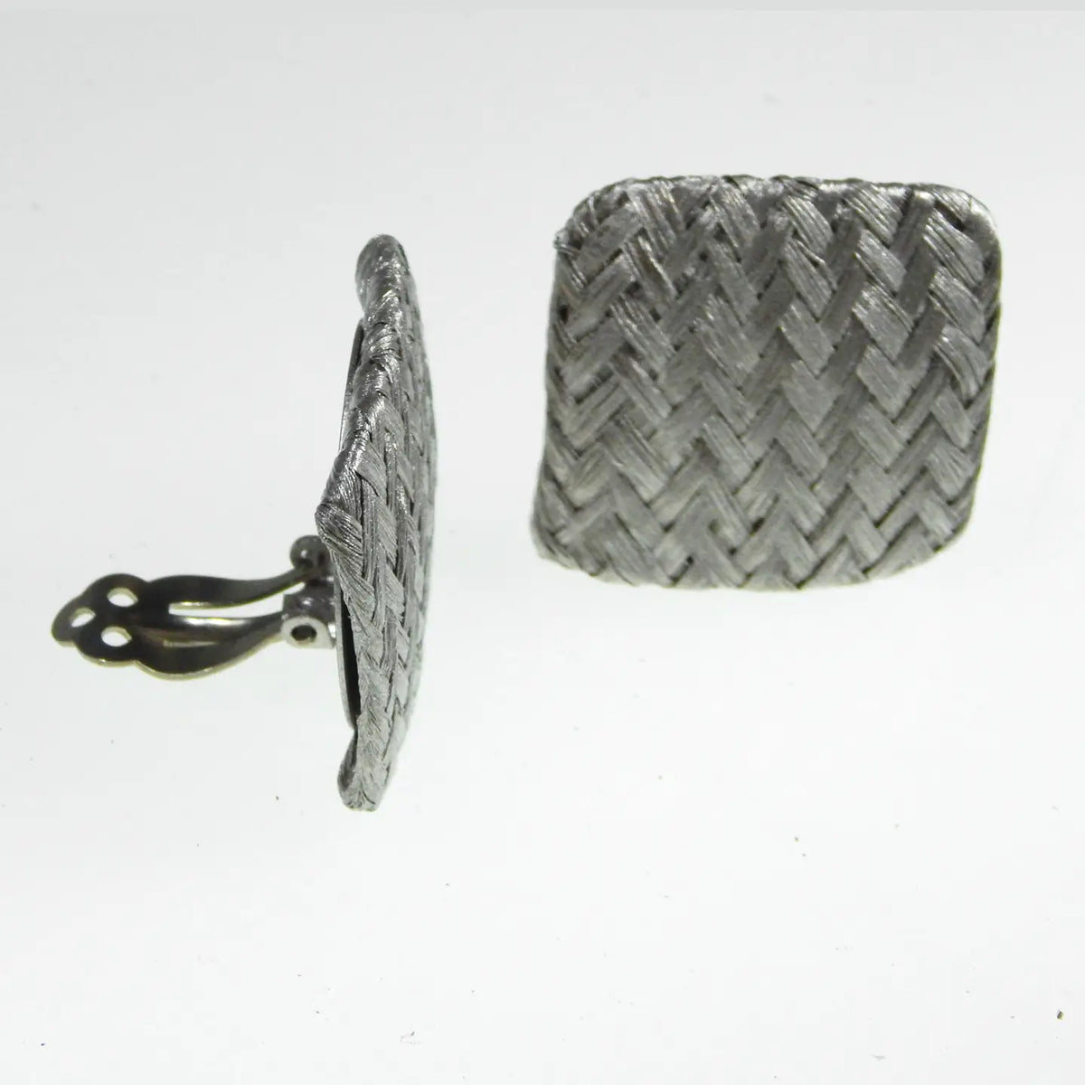 Basket Weave Clip-On Earring
