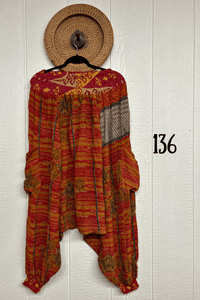 Kantha Bae Crepe Sari Be Still Harem Pant in assorted mixed-print patchwork variations